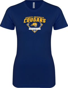 Averett Next Level Ladies SoftStyle Junior Fitted Tee Baseball - ONLINE ONLY