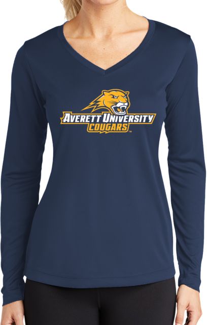 Averett Womens Performance Long Sleeve V Neck Shirt Averett University Cougars - ONLINE ONLY