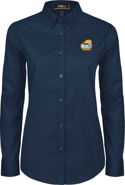 Averett Womens Twill Button Down Long Sleeve  Primary Mark - ONLINE ONLY