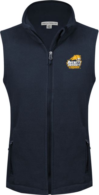 Averett Womens Fleece Full Zip Vest Primary Mark - ONLINE ONLY